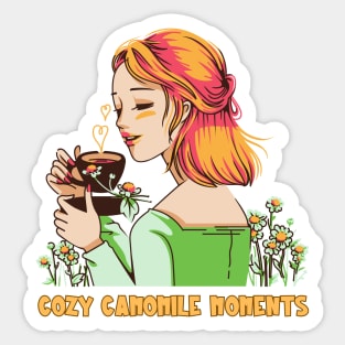 Camomile Tea Cozy Camomile Moments Sticker